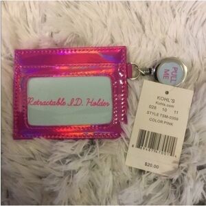 Kohl’s Woman or student retractable ID case attached retractable clip